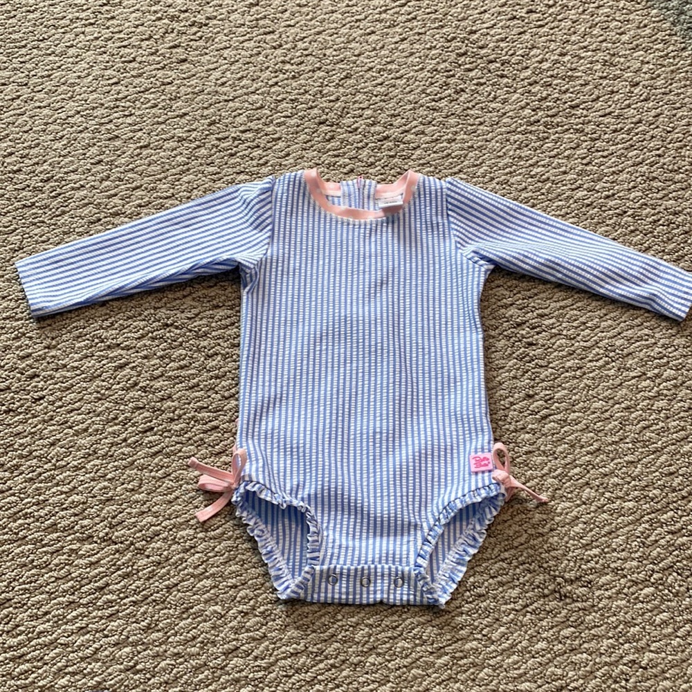 Long sleeve RuffleButts girl bathing suit - 18 - 24 months (never worn)